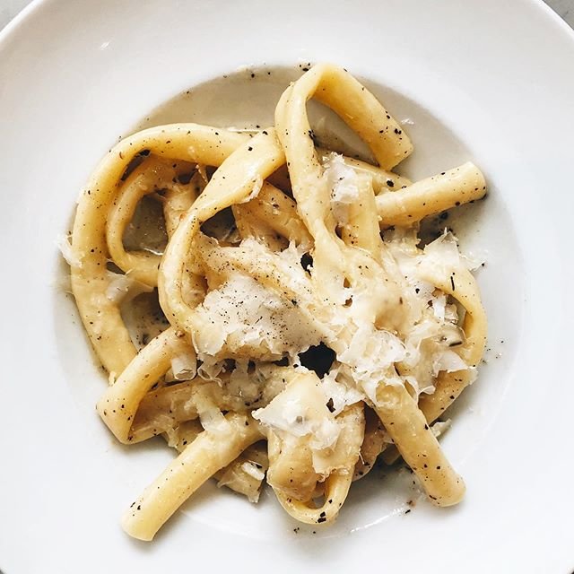 Cacio e Pepe is my favorite pasta dish right now. Had an excellent version at @altroparadiso. The candele (long hollow tubes) had great texture, perfectly al dente. One minute less and they would have been too firm, but they had just the right amount of bite. There was a bit of sauce (not yet stirred) at the bottom, that was the right thickness to coat and didn’t separate out. Also a good amount of cheese. 👌🏻 Rest of the meal in my IG story. Cacio e Pepe is my favorite pasta dish right now. Had an excellent version at @altroparadiso. The candele (long hollow tubes) had great texture, perfectly al dente. One minute less and they would have been too firm, but they had just the right amount of bite. There was a bit of sauce (not yet stirred) at the bottom, that was the right thickness to coat and didn’t separate out. Also a good amount of cheese. 👌🏻 Rest of the meal in my IG story.