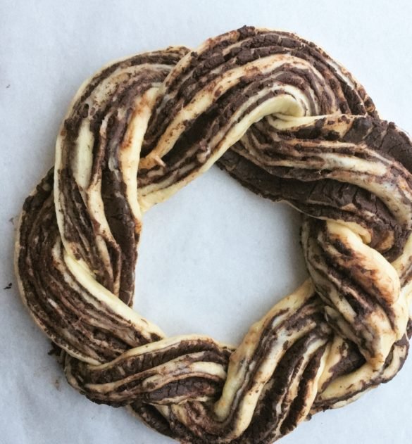 chocolate orange babka wreath